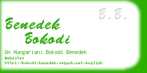 benedek bokodi business card